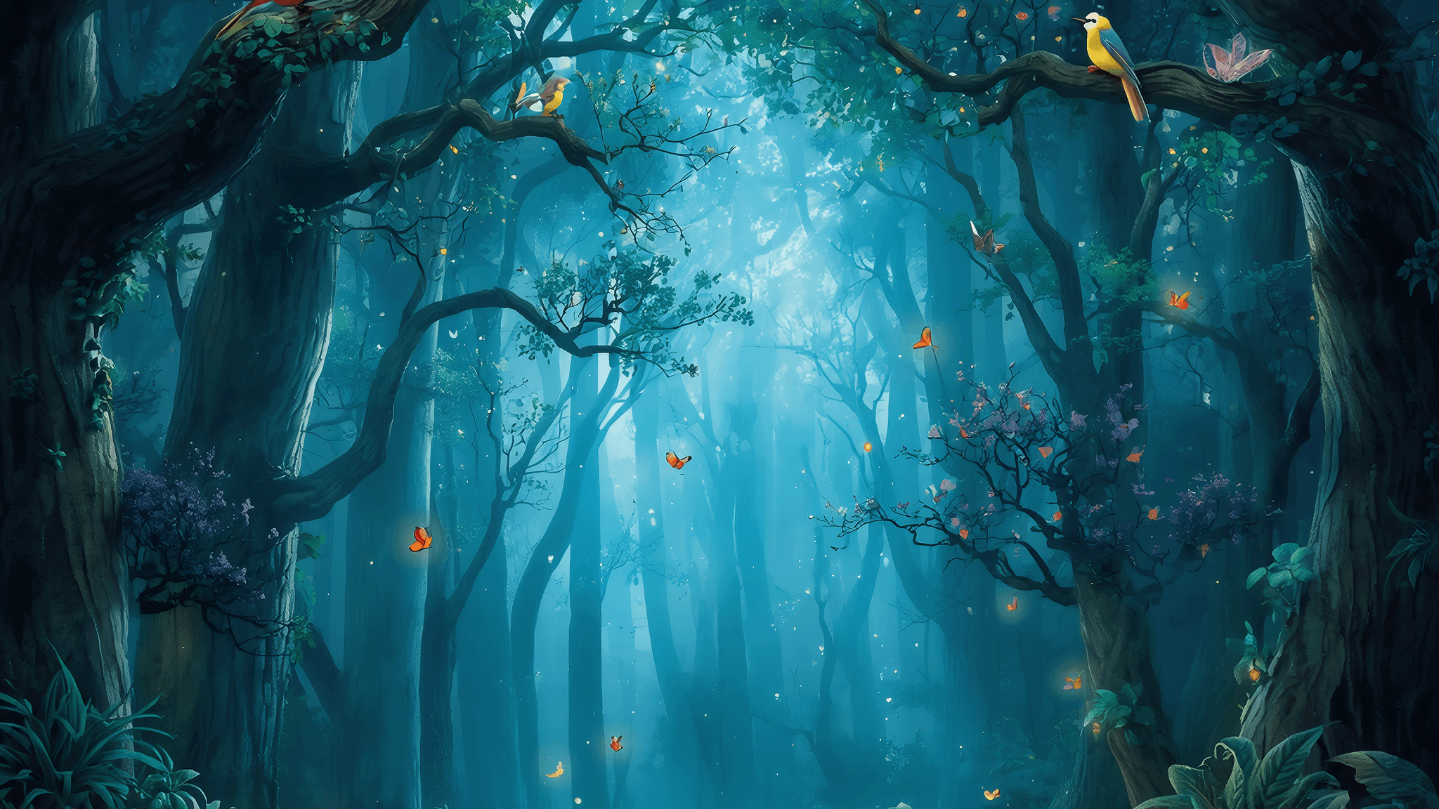 Biodiversity forest scene